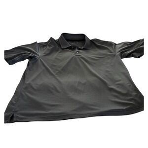 Pebble Beach Performance Mens Polo Shirt Gray Short Sleeve Collared Size L